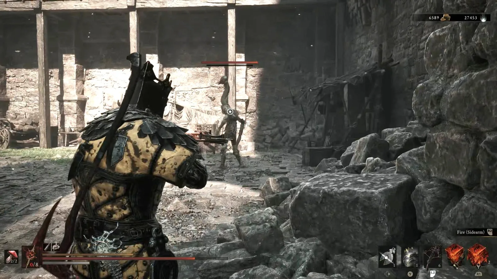 A Mortal Shell 2 screenshot showing the perfect path the player should take through Castigator's Keep according to Rock Paper Shotgun's full walkthrough of the game.
