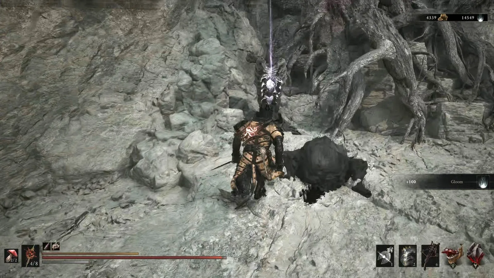 A Mortal Shell 2 screenshot showing the perfect path the player should take through Castigator's Keep according to Rock Paper Shotgun's full walkthrough of the game.