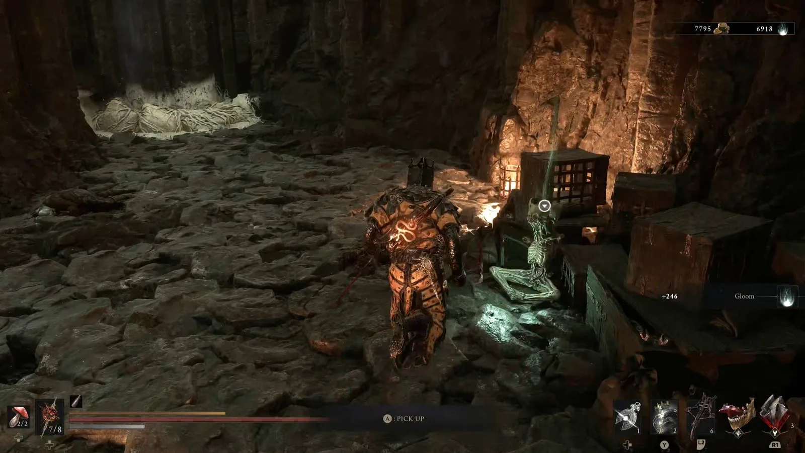 A Mortal Shell 2 screenshot showing the perfect path the player should take through Castigator's Keep according to Rock Paper Shotgun's full walkthrough of the game.