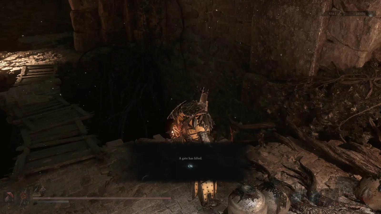 A Mortal Shell 2 screenshot showing the perfect path the player should take through Castigator's Keep according to Rock Paper Shotgun's full walkthrough of the game.