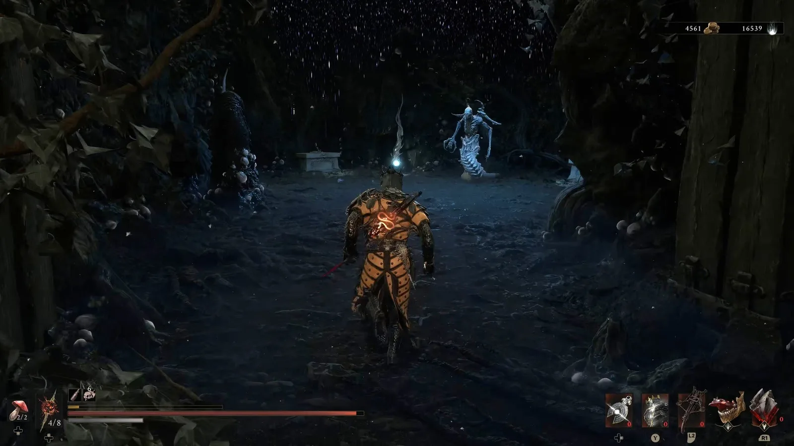 A Mortal Shell 2 screenshot showing the perfect path the player should take through Castigator's Keep according to Rock Paper Shotgun's full walkthrough of the game.
