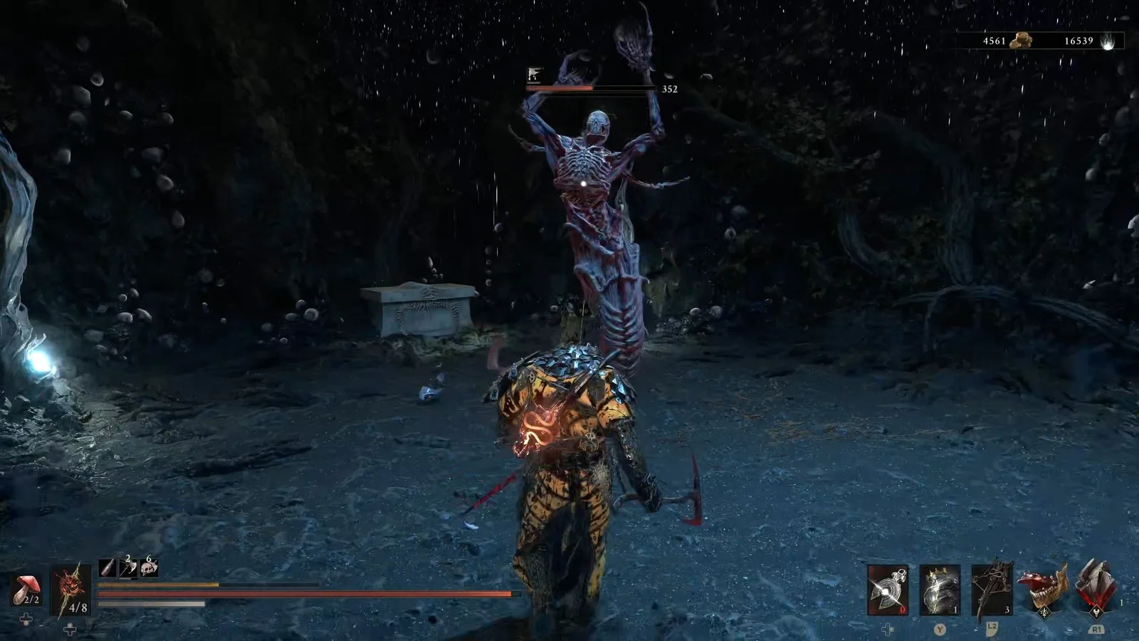 A Mortal Shell 2 screenshot showing the perfect path the player should take through Castigator's Keep according to Rock Paper Shotgun's full walkthrough of the game.