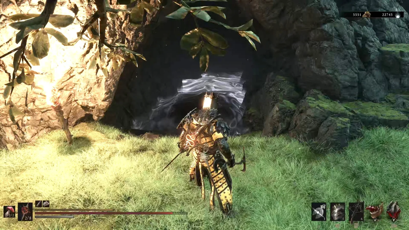 A Mortal Shell 2 screenshot showing the perfect path the player should take through Castigator's Keep according to Rock Paper Shotgun's full walkthrough of the game.