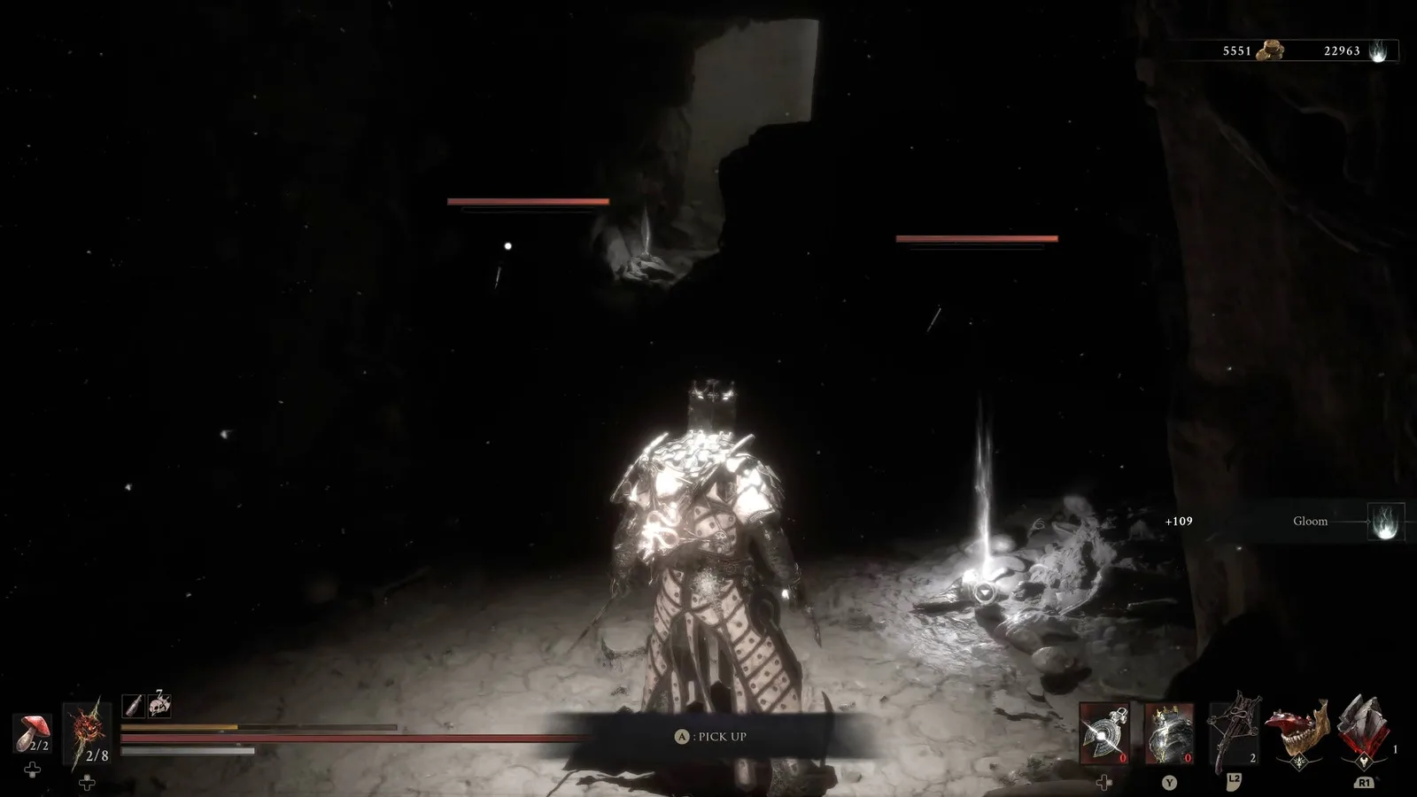 A Mortal Shell 2 screenshot showing the perfect path the player should take through Castigator's Keep according to Rock Paper Shotgun's full walkthrough of the game.