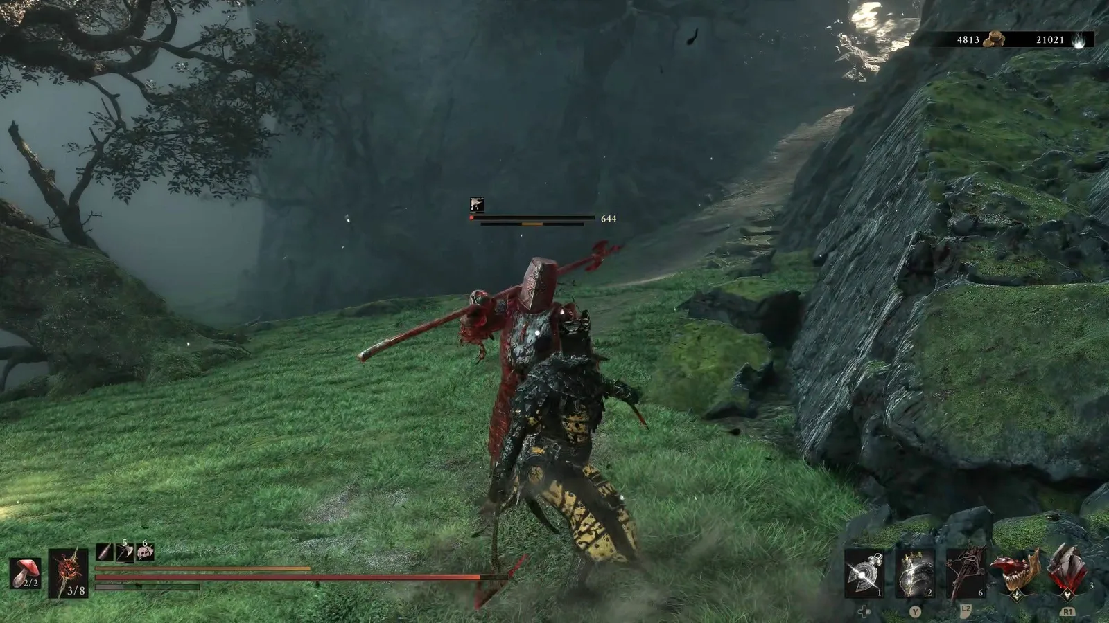 A Mortal Shell 2 screenshot showing the perfect path the player should take through Castigator's Keep according to Rock Paper Shotgun's full walkthrough of the game.