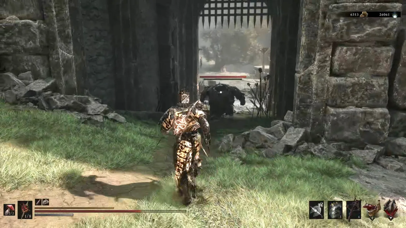 A Mortal Shell 2 screenshot showing the perfect path the player should take through Castigator's Keep according to Rock Paper Shotgun's full walkthrough of the game.