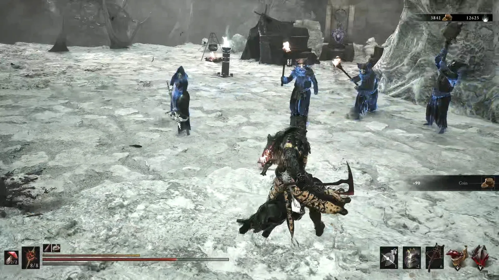 A Mortal Shell 2 screenshot showing the perfect path the player should take through Castigator's Keep according to Rock Paper Shotgun's full walkthrough of the game.