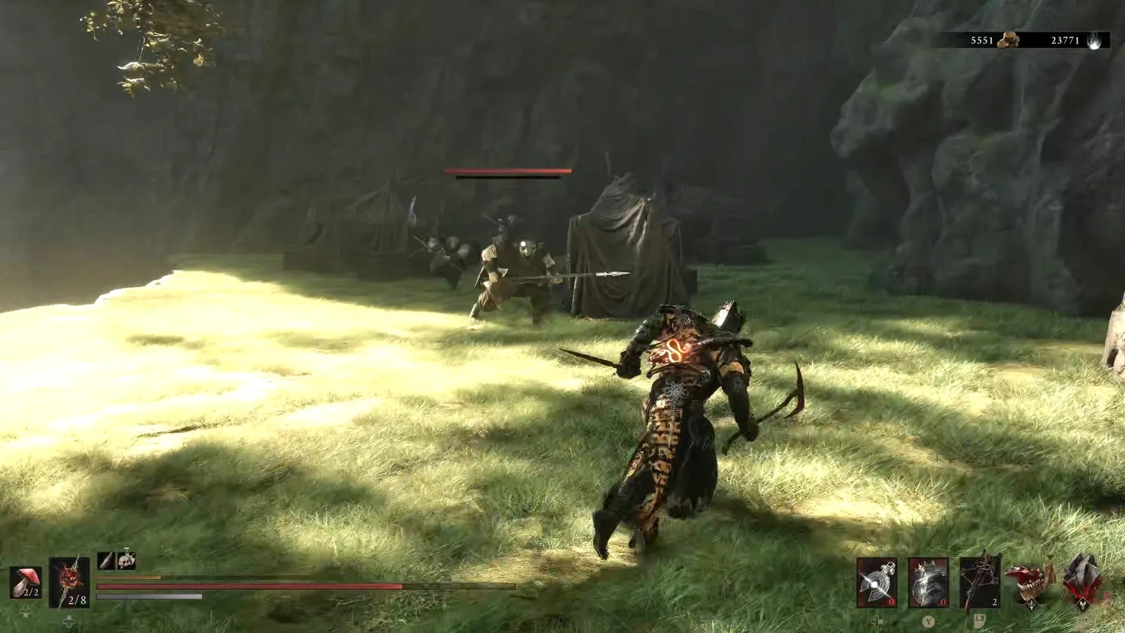 A Mortal Shell 2 screenshot showing the perfect path the player should take through Castigator's Keep according to Rock Paper Shotgun's full walkthrough of the game.