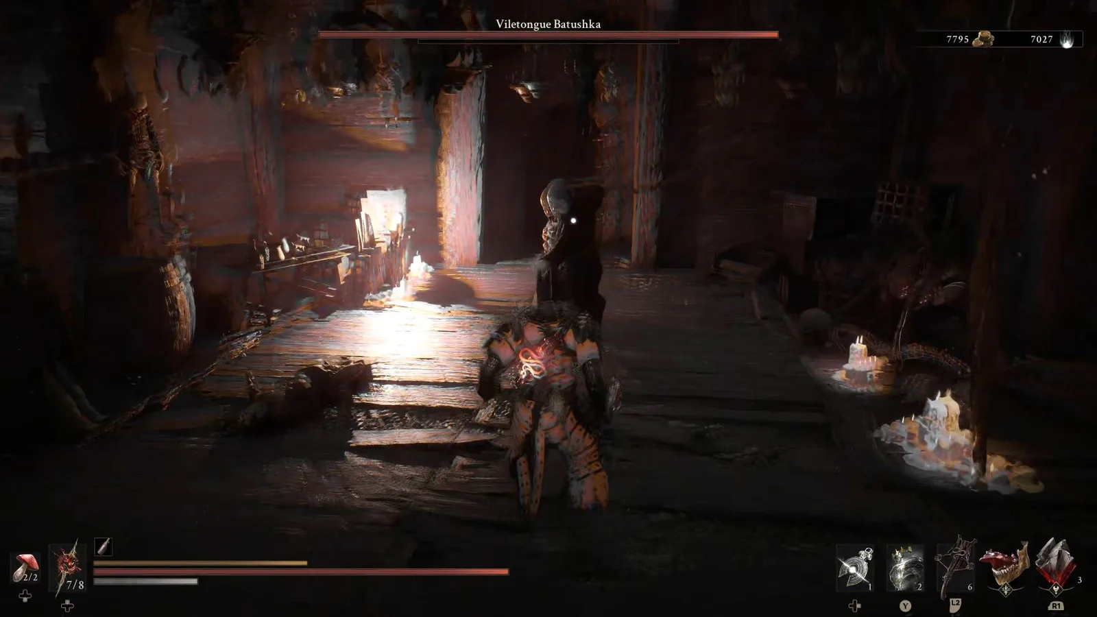 A Mortal Shell 2 screenshot showing the perfect path the player should take through Castigator's Keep according to Rock Paper Shotgun's full walkthrough of the game.