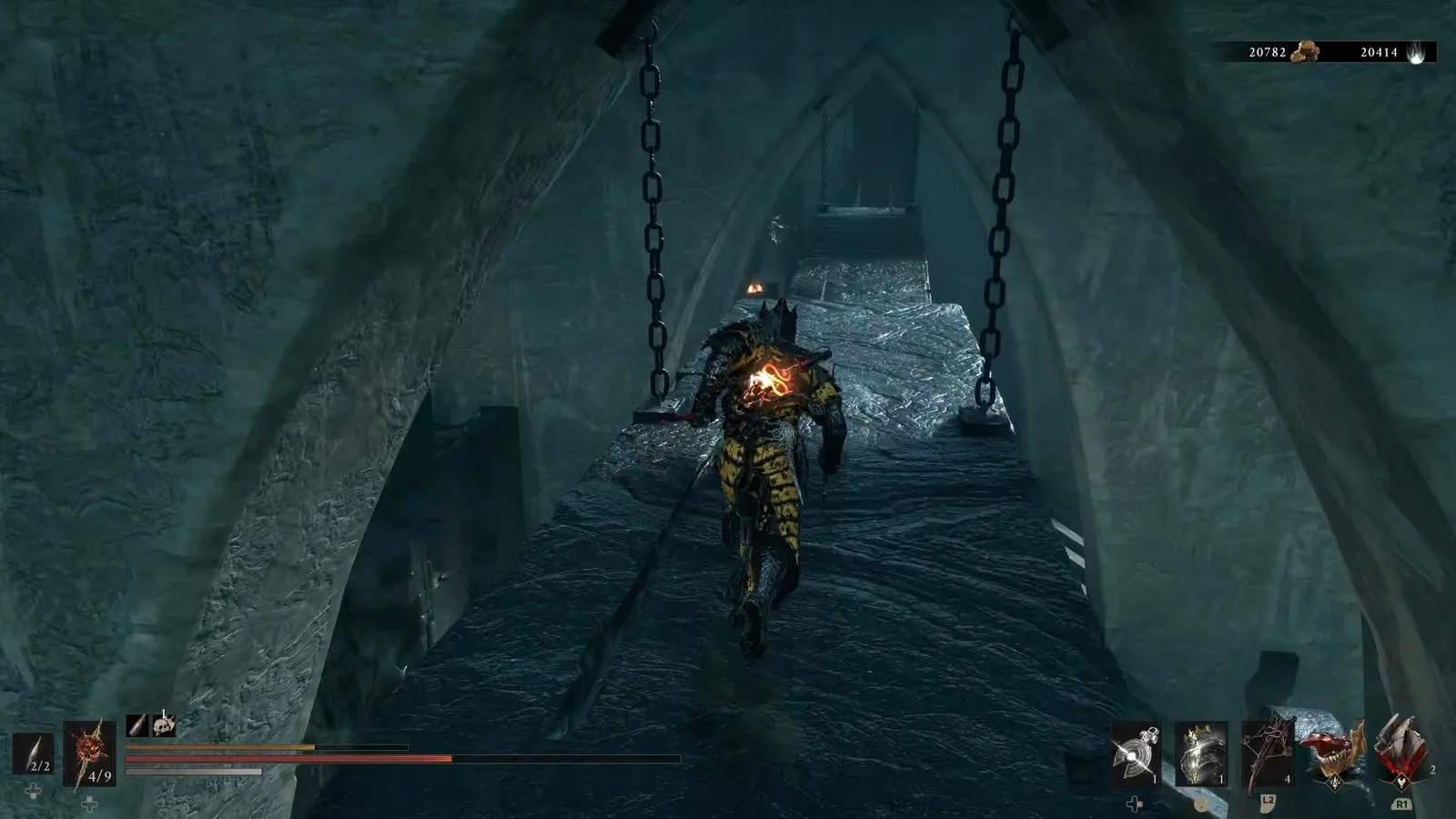 A Mortal Shell 2 screenshot showing the perfect path the player should take through The Faded Citadel according to Rock Paper Shotgun's full walkthrough of the game.