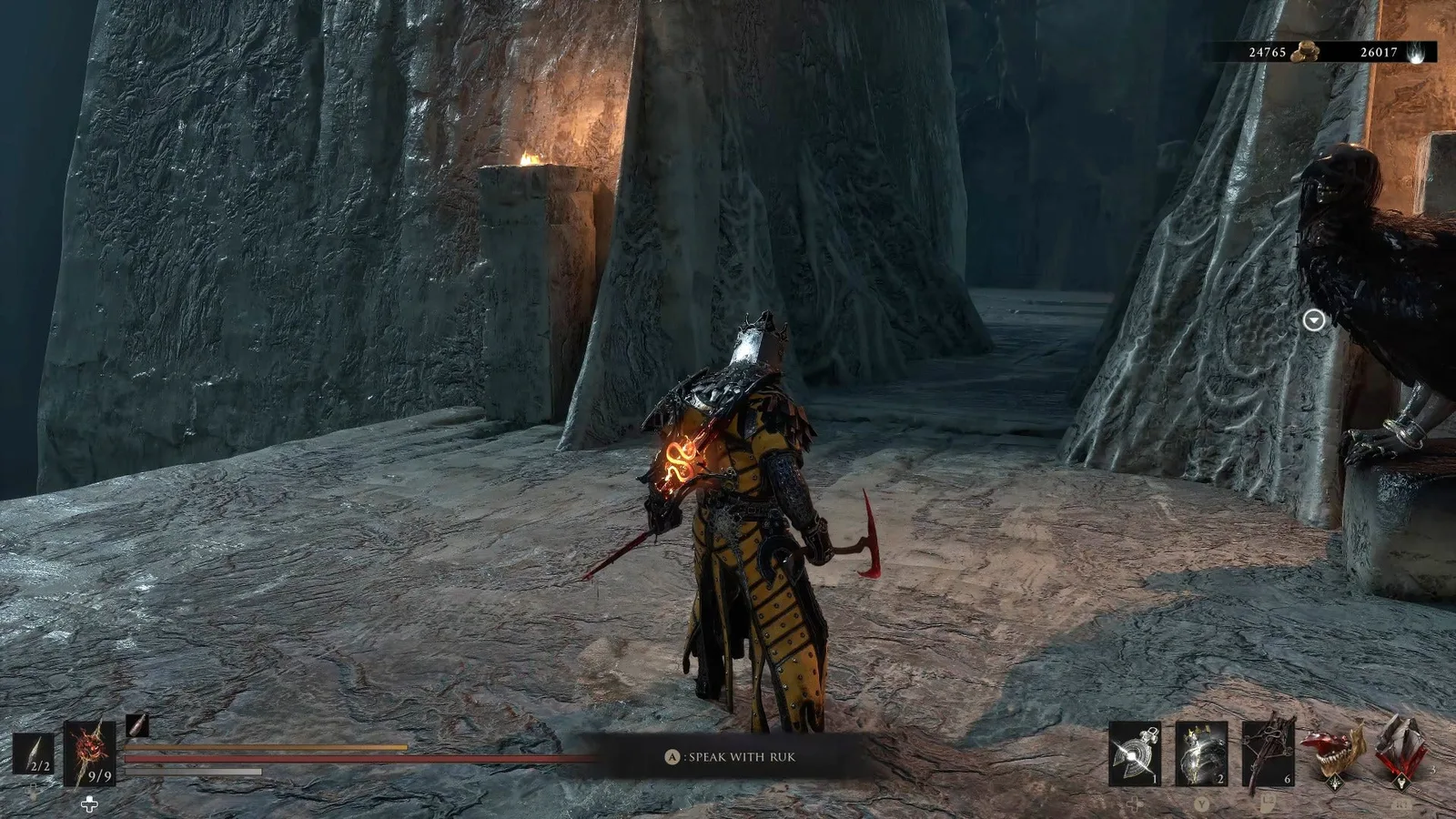 A Mortal Shell 2 screenshot showing the perfect path the player should take through The Faded Citadel according to Rock Paper Shotgun's full walkthrough of the game.