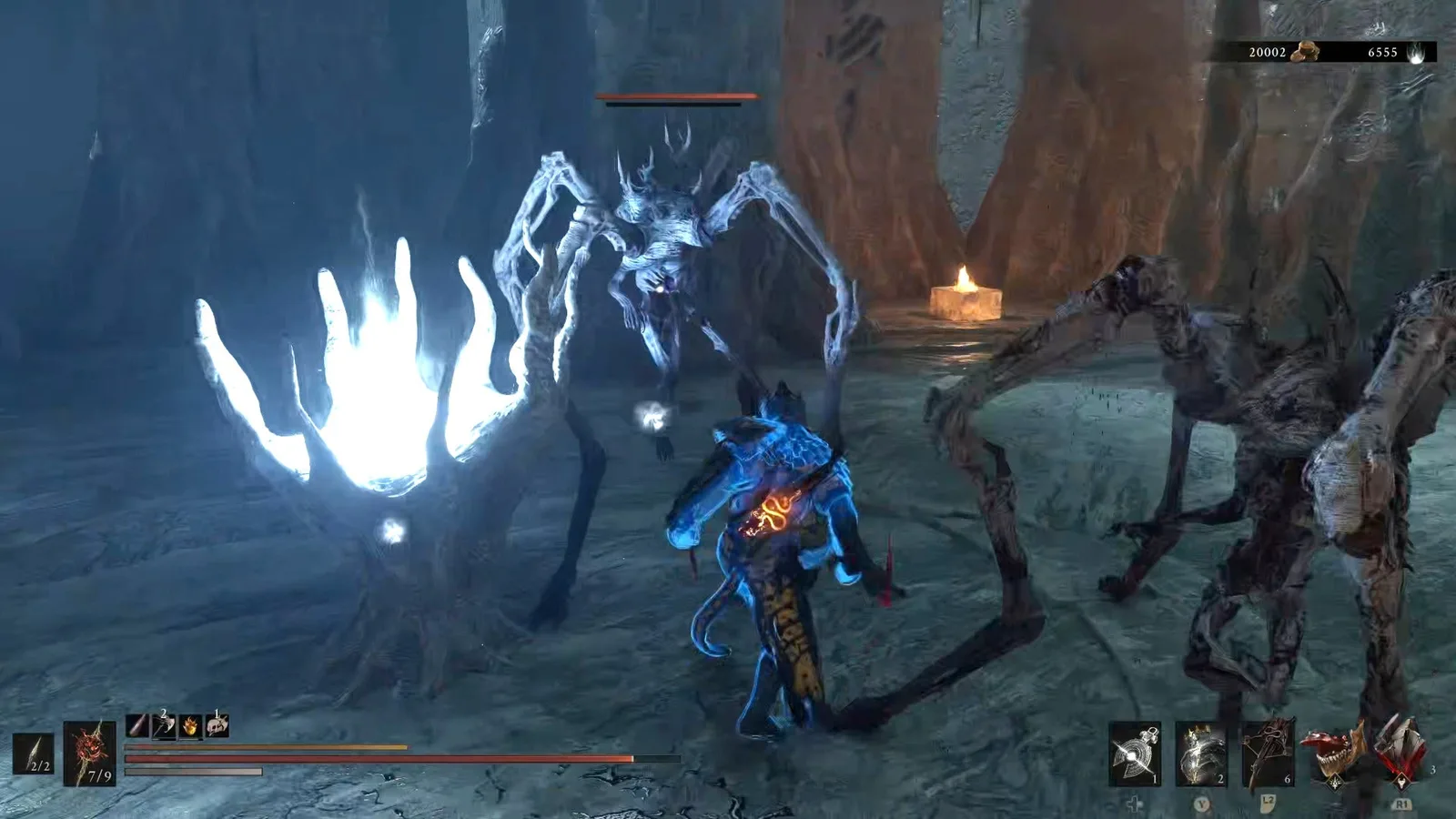 A Mortal Shell 2 screenshot showing the perfect path the player should take through The Faded Citadel according to Rock Paper Shotgun's full walkthrough of the game.