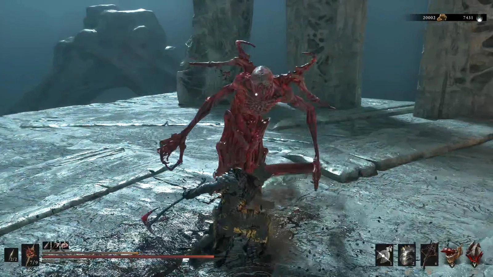 A Mortal Shell 2 screenshot showing the perfect path the player should take through The Faded Citadel according to Rock Paper Shotgun's full walkthrough of the game.