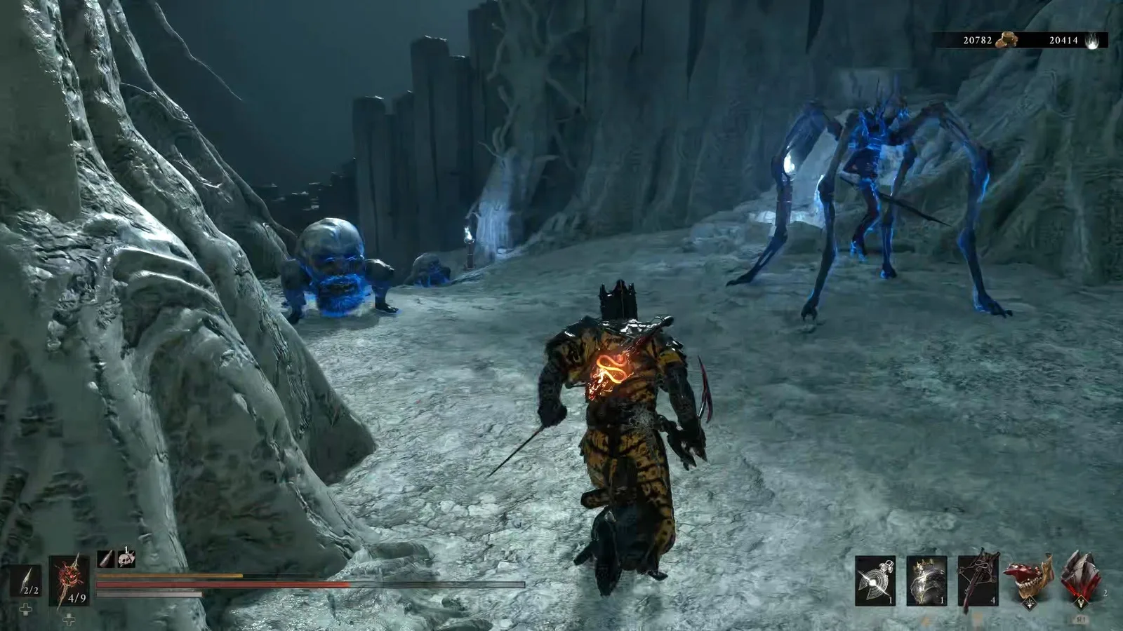 A Mortal Shell 2 screenshot showing the perfect path the player should take through The Faded Citadel according to Rock Paper Shotgun's full walkthrough of the game.