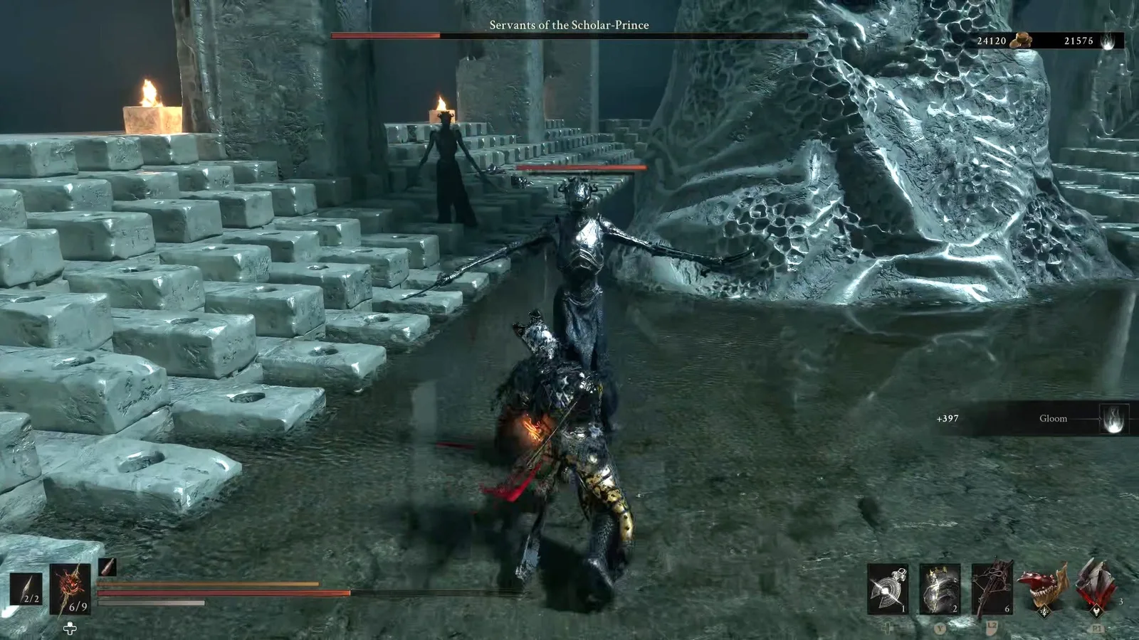 A Mortal Shell 2 screenshot showing the perfect path the player should take through The Faded Citadel according to Rock Paper Shotgun's full walkthrough of the game.