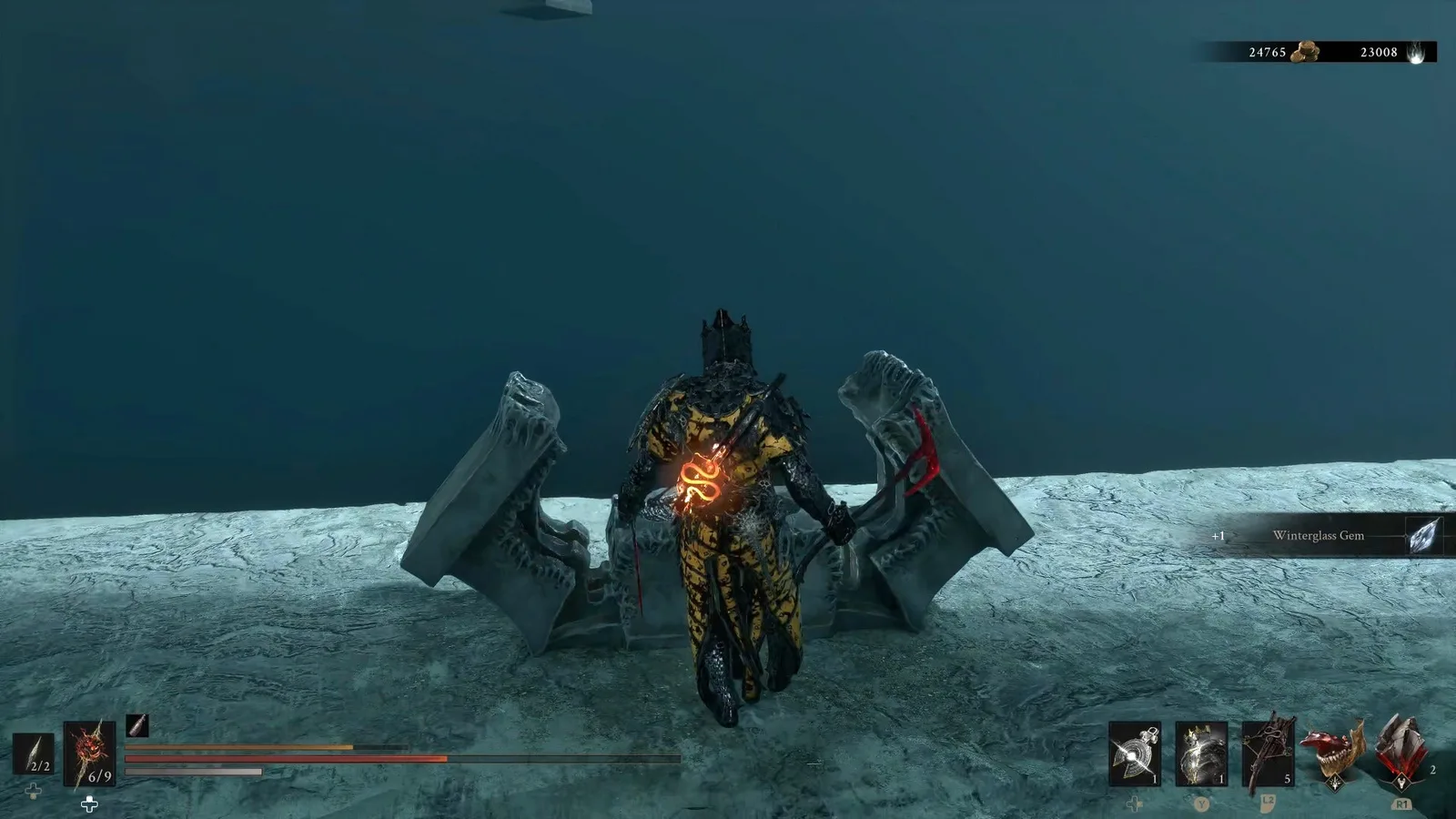A Mortal Shell 2 screenshot showing the perfect path the player should take through The Faded Citadel according to Rock Paper Shotgun's full walkthrough of the game.