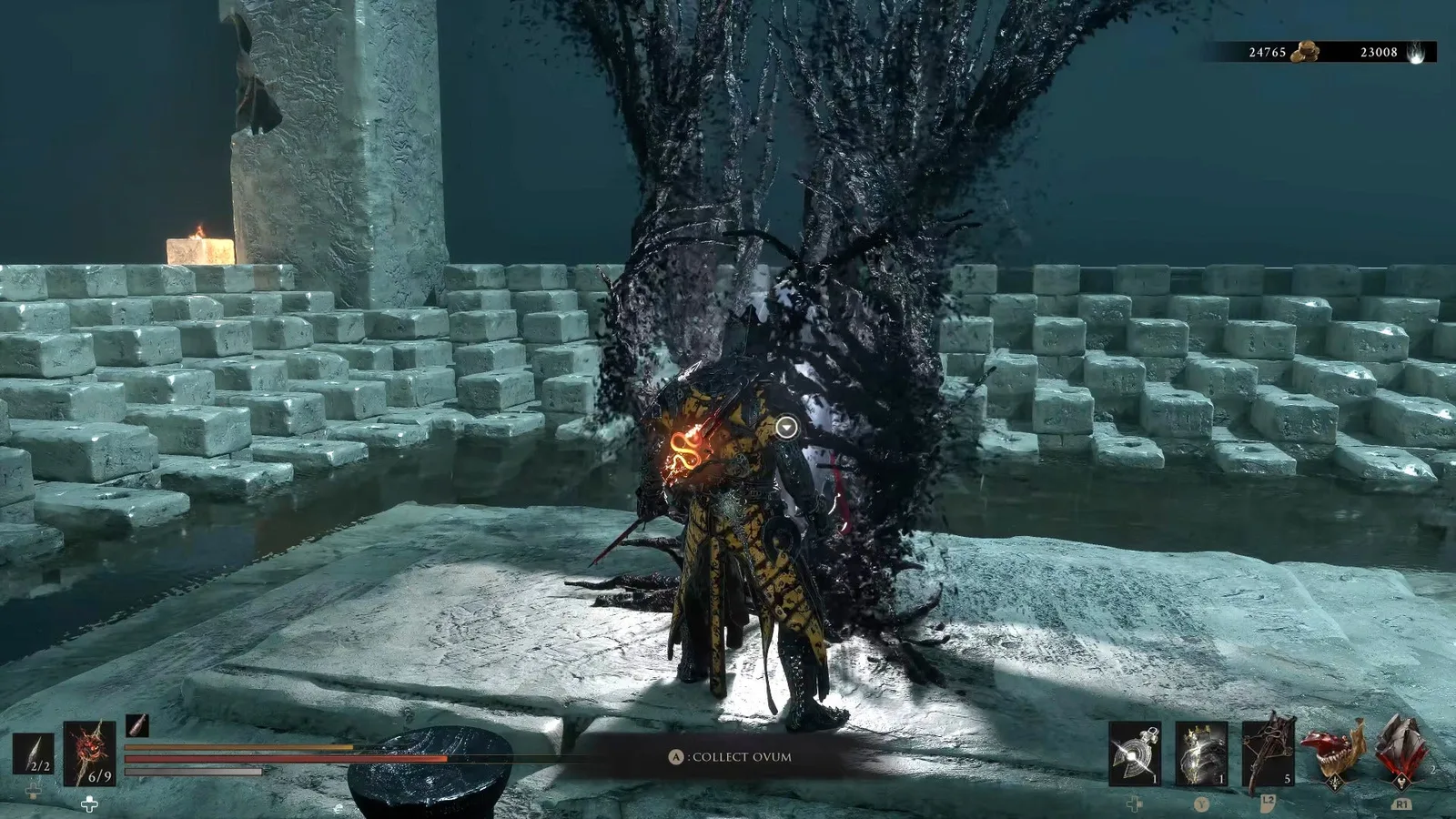A Mortal Shell 2 screenshot showing the perfect path the player should take through The Faded Citadel according to Rock Paper Shotgun's full walkthrough of the game.