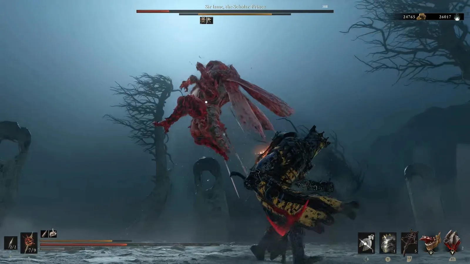 A Mortal Shell 2 screenshot showing the perfect path the player should take through The Faded Citadel according to Rock Paper Shotgun's full walkthrough of the game.