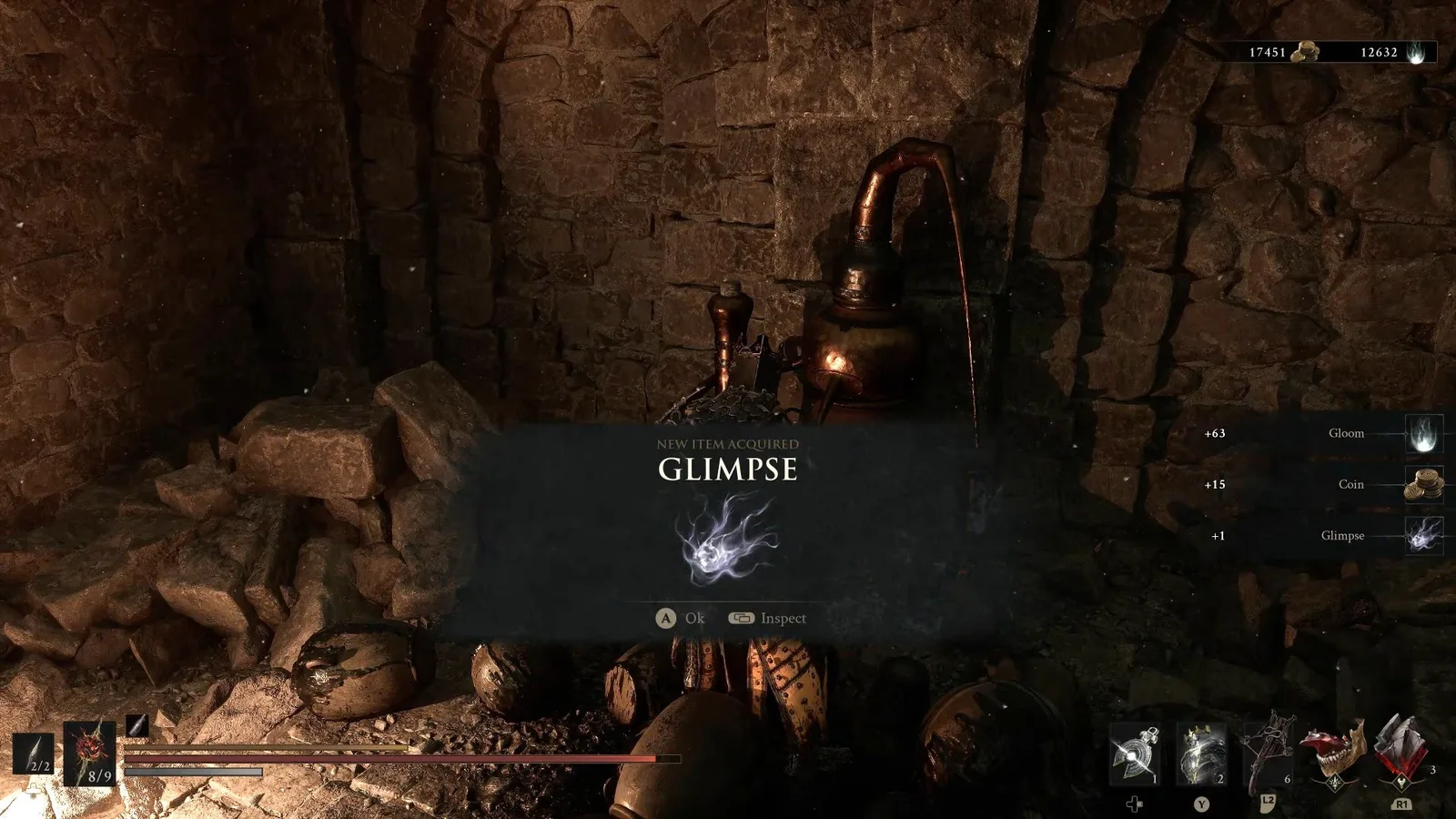 A Mortal Shell 2 screenshot showing the perfect path the player should take through The Faded Citadel according to Rock Paper Shotgun's full walkthrough of the game.
