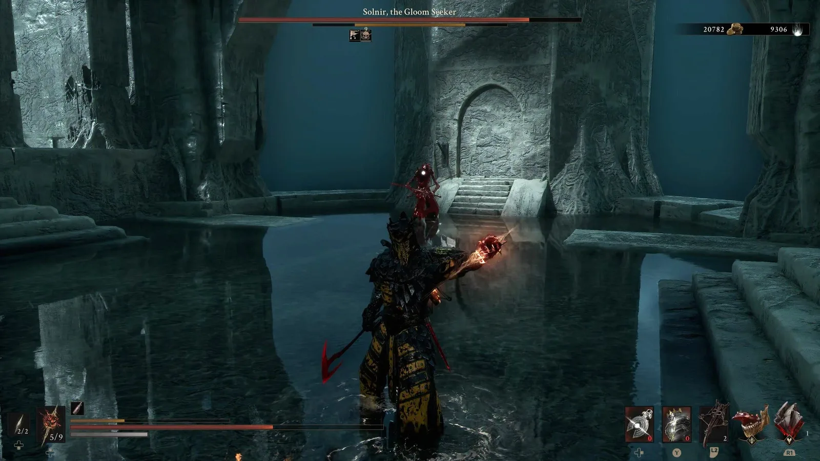 A Mortal Shell 2 screenshot showing the perfect path the player should take through The Faded Citadel according to Rock Paper Shotgun's full walkthrough of the game.