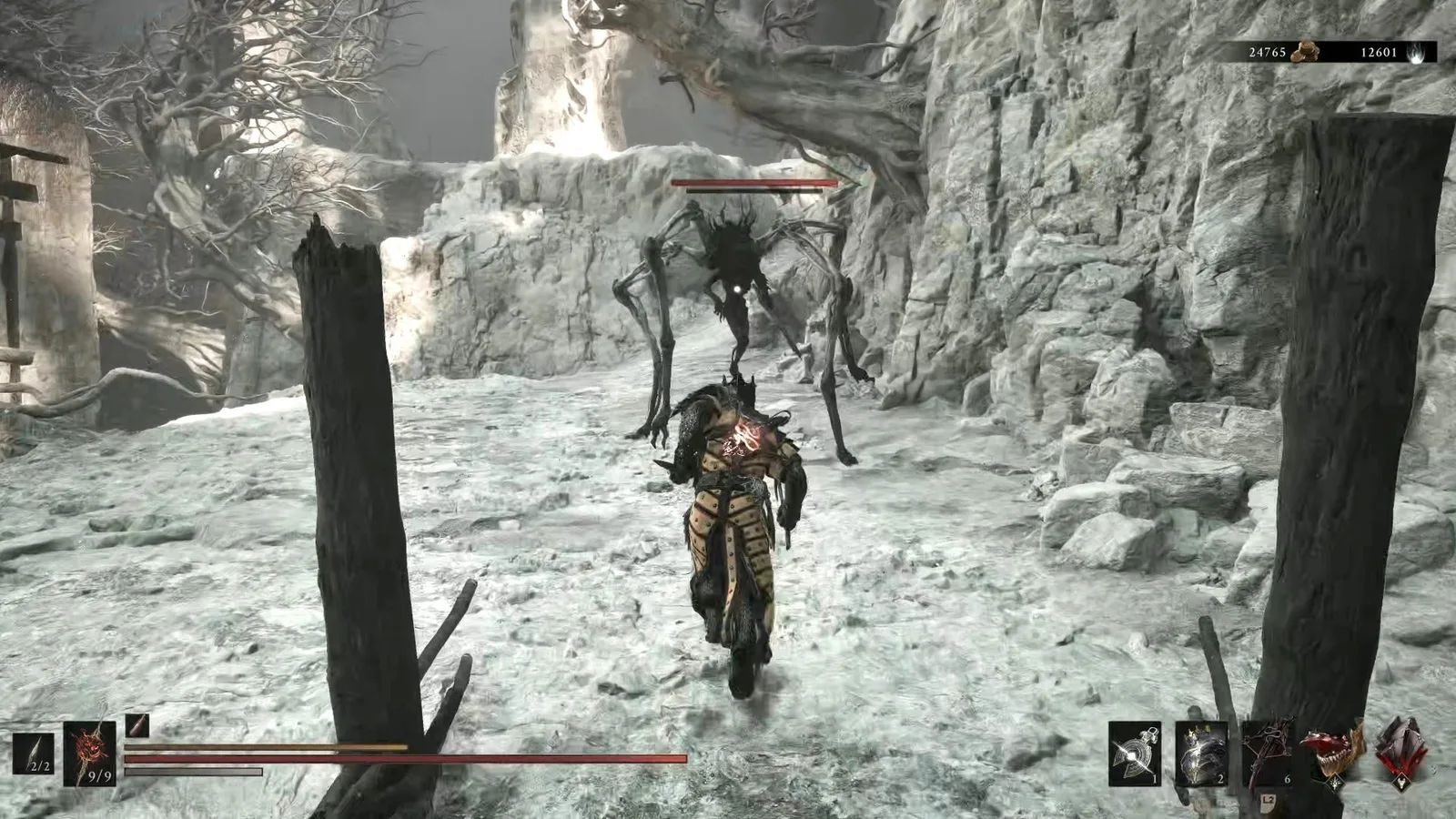 A Mortal Shell 2 screenshot showing the perfect path the player should take through The Forgotten Tower according to Rock Paper Shotgun's full walkthrough of the game.