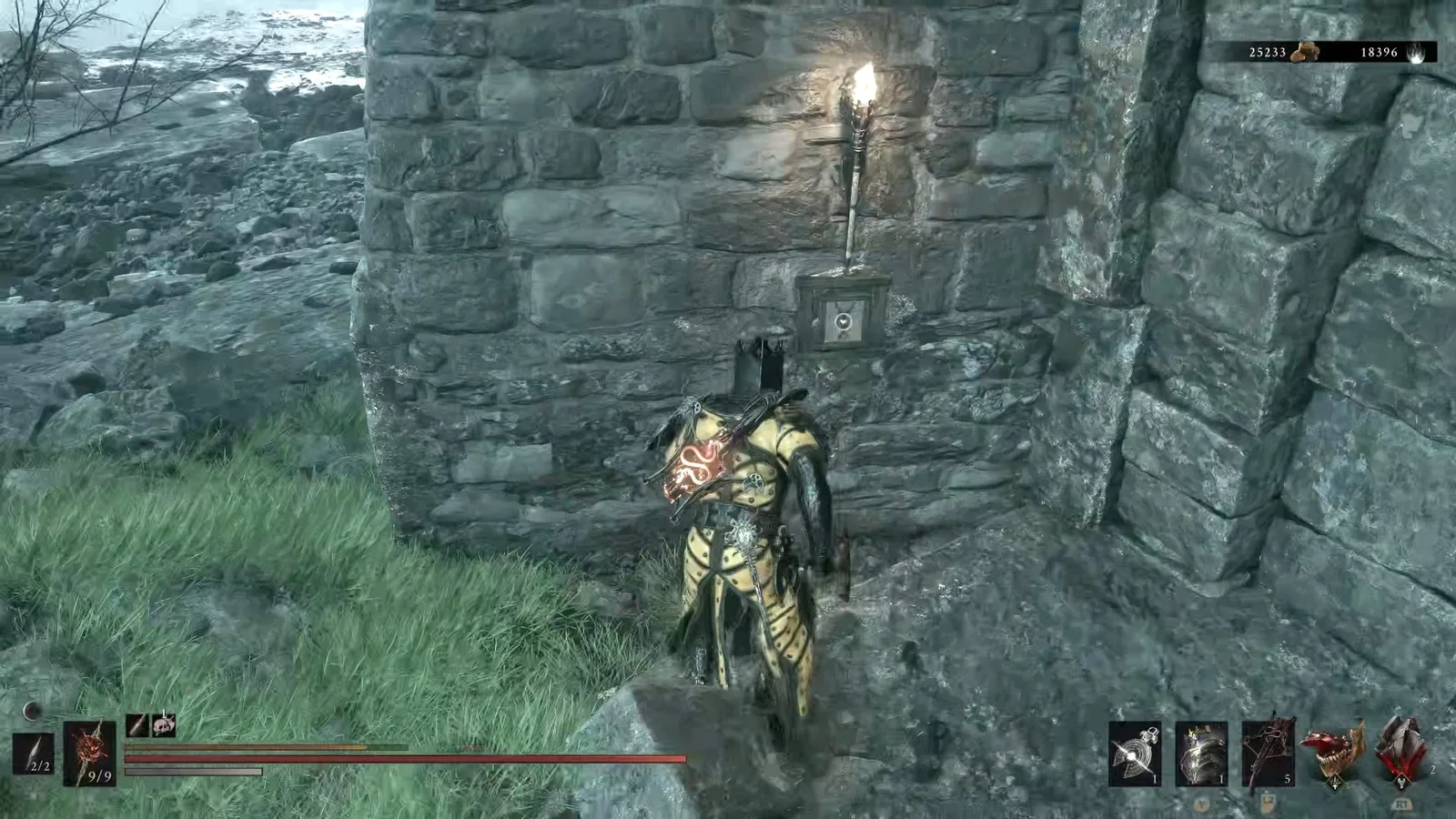 A Mortal Shell 2 screenshot showing the perfect path the player should take through The Forgotten Tower according to Rock Paper Shotgun's full walkthrough of the game.