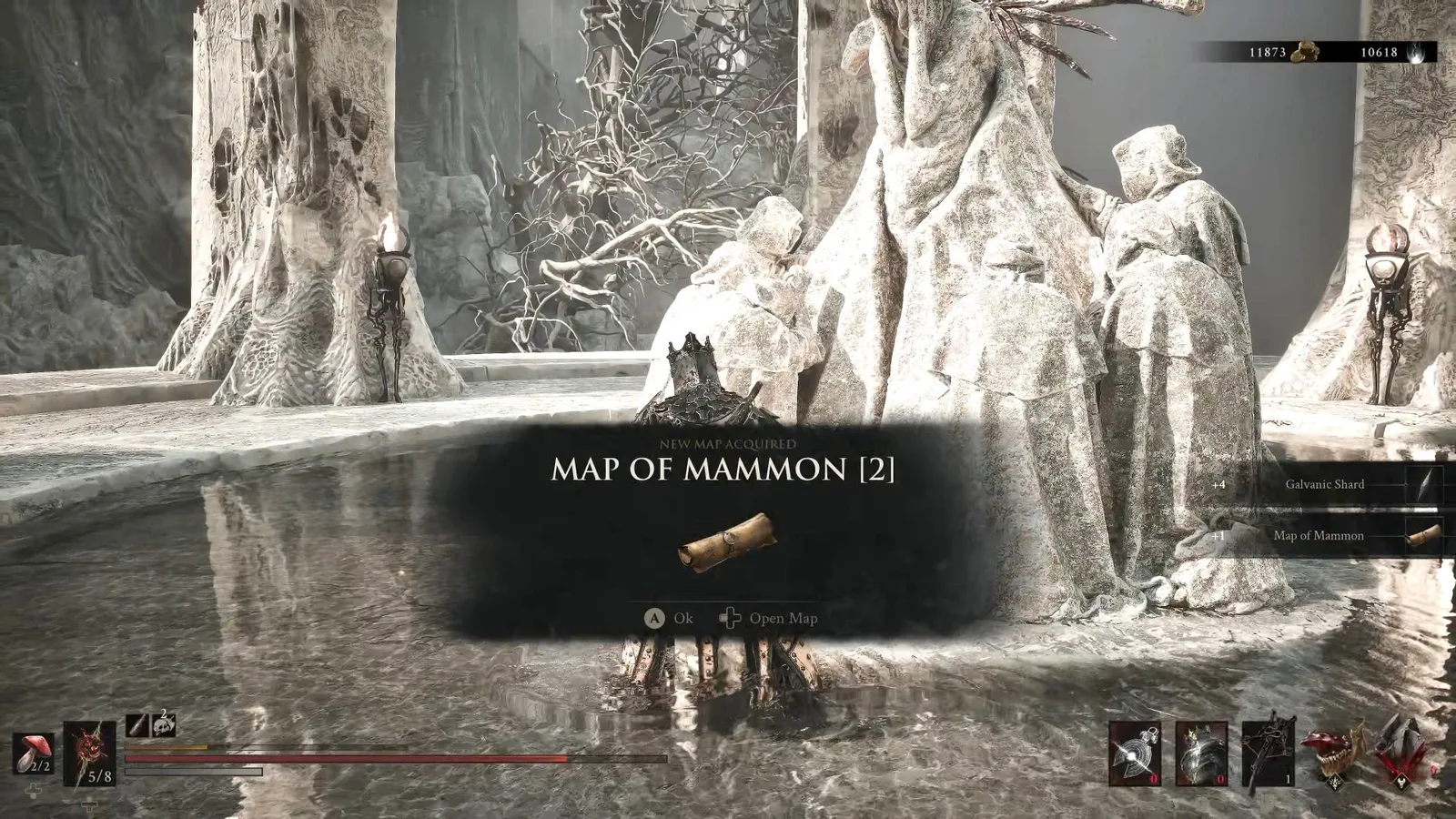 A Mortal Shell 2 screenshot showing the perfect path the player should take through The Silent Steps according to Rock Paper Shotgun's full walkthrough of the game.