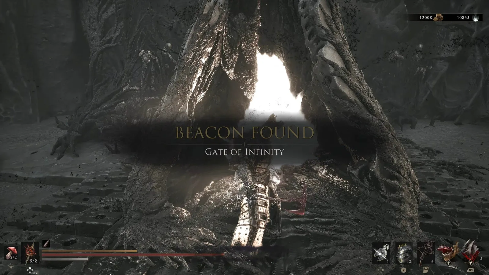 A Mortal Shell 2 screenshot showing the perfect path the player should take through The Silent Steps according to Rock Paper Shotgun's full walkthrough of the game.