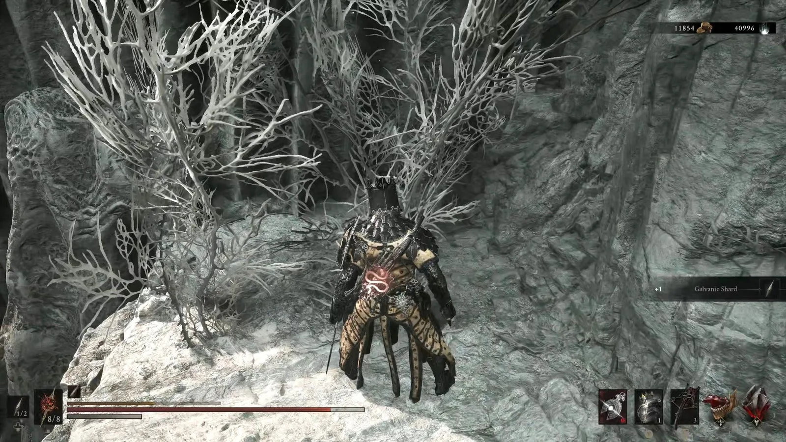 A Mortal Shell 2 screenshot showing the perfect path the player should take through The Silent Steps according to Rock Paper Shotgun's full walkthrough of the game.