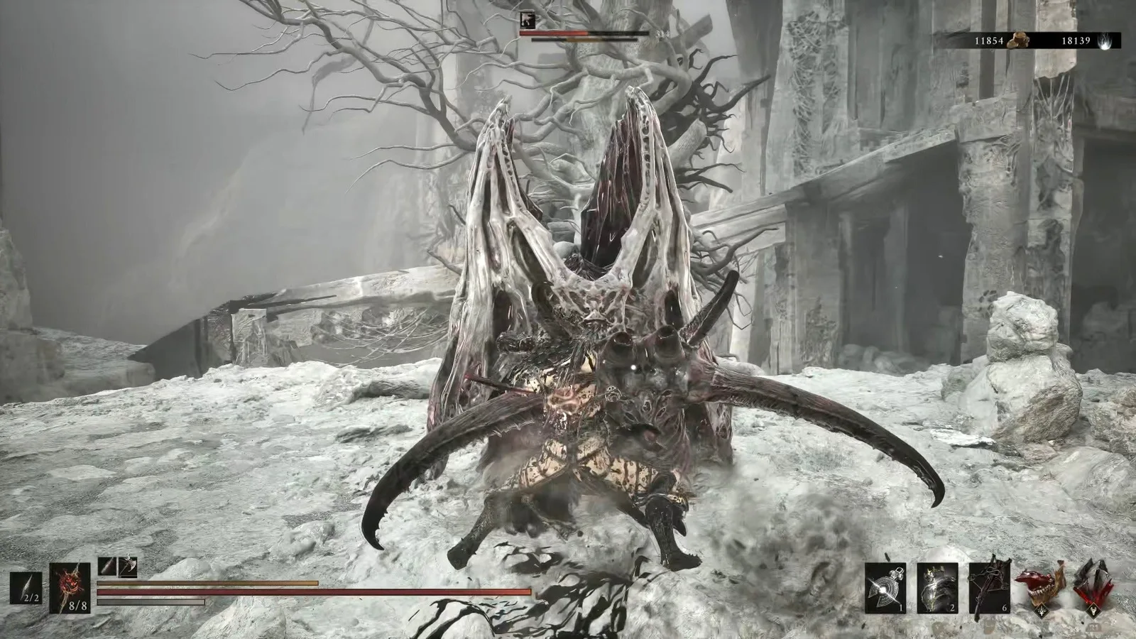 A Mortal Shell 2 screenshot showing the perfect path the player should take through The Silent Steps according to Rock Paper Shotgun's full walkthrough of the game.