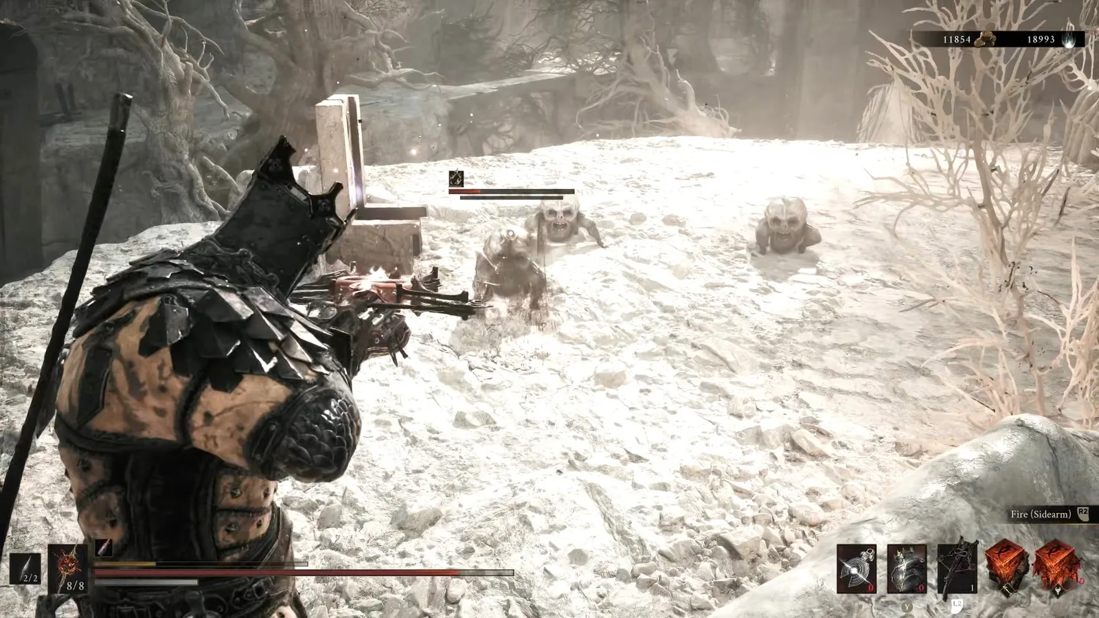 A Mortal Shell 2 screenshot showing the perfect path the player should take through The Silent Steps according to Rock Paper Shotgun's full walkthrough of the game.