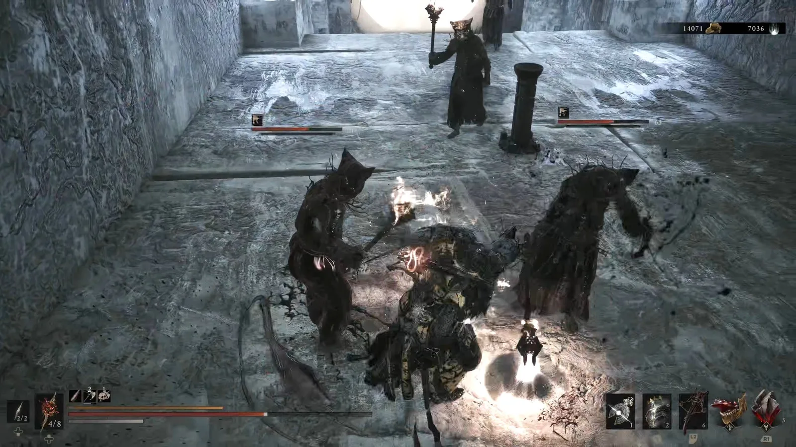 A Mortal Shell 2 screenshot showing the perfect path the player should take through The Silent Steps according to Rock Paper Shotgun's full walkthrough of the game.