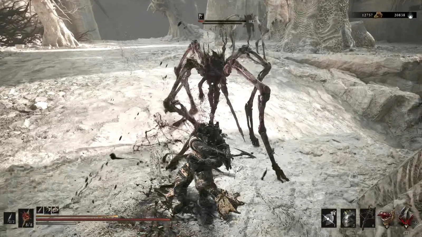 A Mortal Shell 2 screenshot showing the perfect path the player should take through The Silent Steps according to Rock Paper Shotgun's full walkthrough of the game.