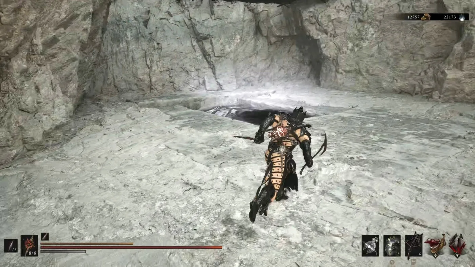 A Mortal Shell 2 screenshot showing the perfect path the player should take through The Silent Steps according to Rock Paper Shotgun's full walkthrough of the game.