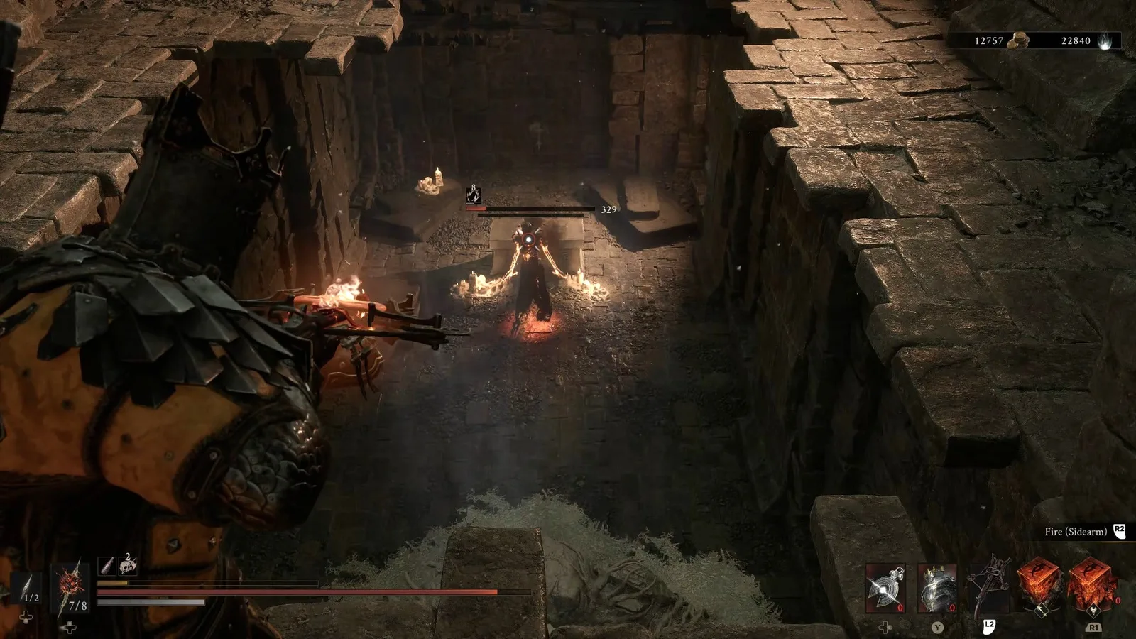 A Mortal Shell 2 screenshot showing the perfect path the player should take through The Silent Steps according to Rock Paper Shotgun's full walkthrough of the game.