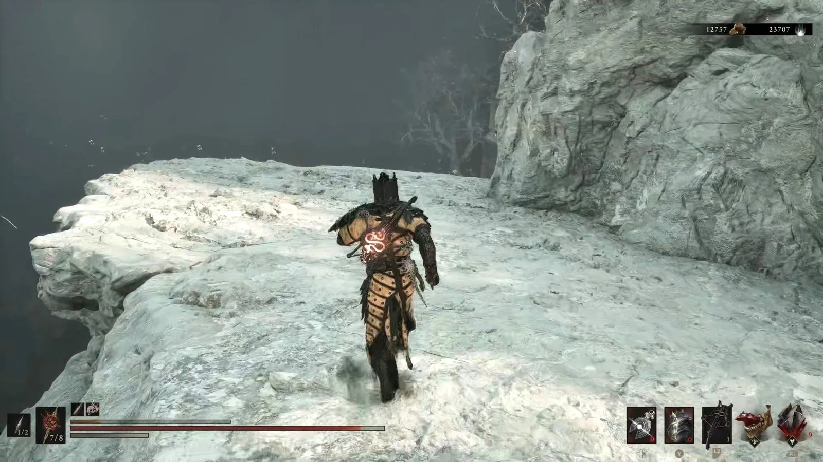 A Mortal Shell 2 screenshot showing the perfect path the player should take through The Silent Steps according to Rock Paper Shotgun's full walkthrough of the game.
