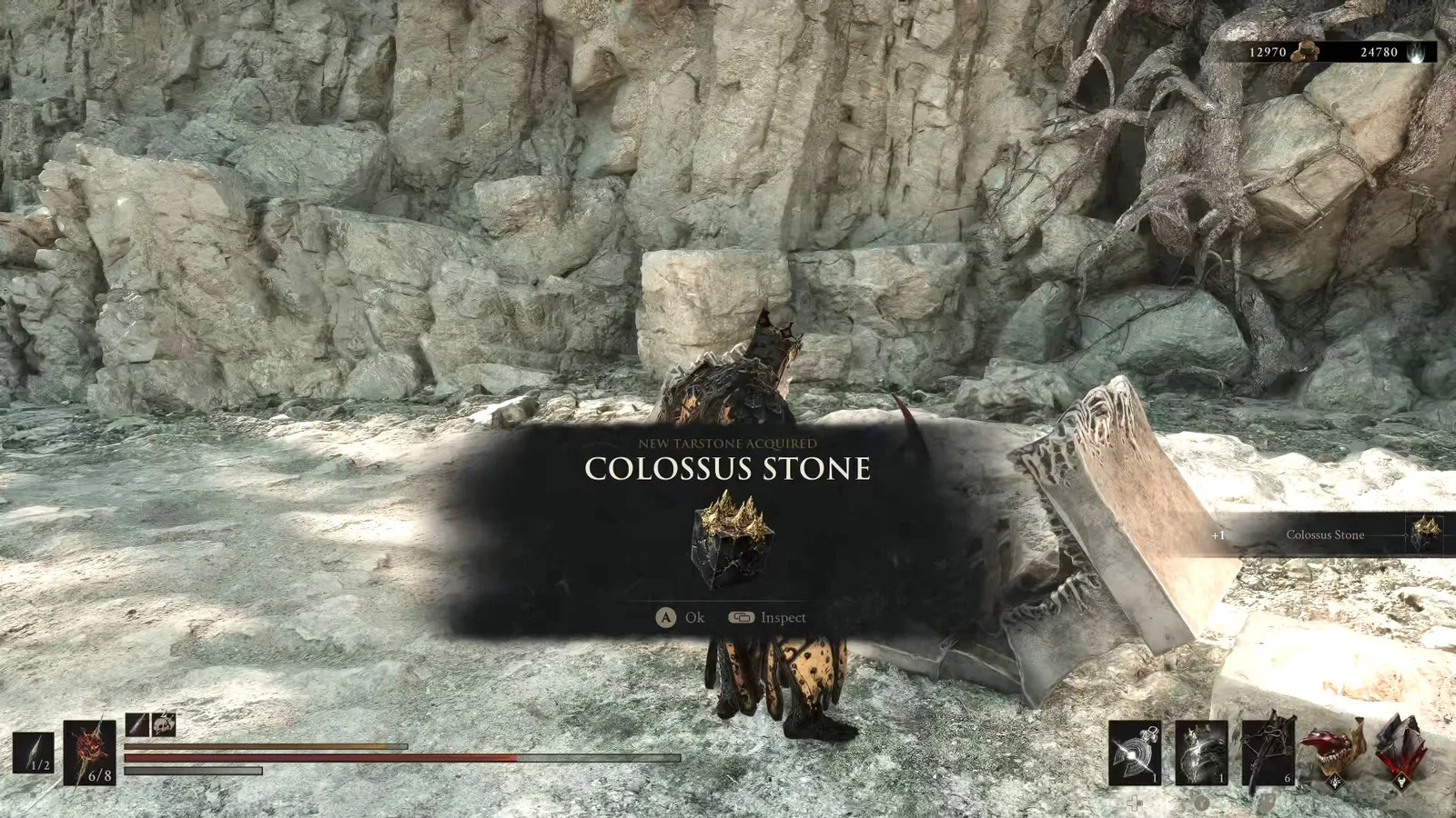 A Mortal Shell 2 screenshot showing the perfect path the player should take through The Silent Steps according to Rock Paper Shotgun's full walkthrough of the game.