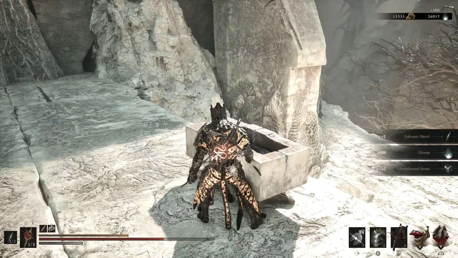 A Mortal Shell 2 screenshot showing the perfect path the player should take through The Silent Steps according to Rock Paper Shotgun's full walkthrough of the game.