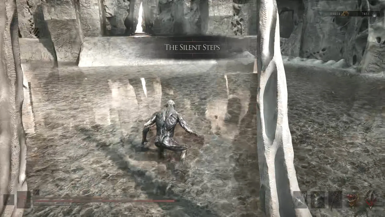 A Mortal Shell 2 screenshot showing the perfect path the player should take through The Silent Steps according to Rock Paper Shotgun's full walkthrough of the game.
