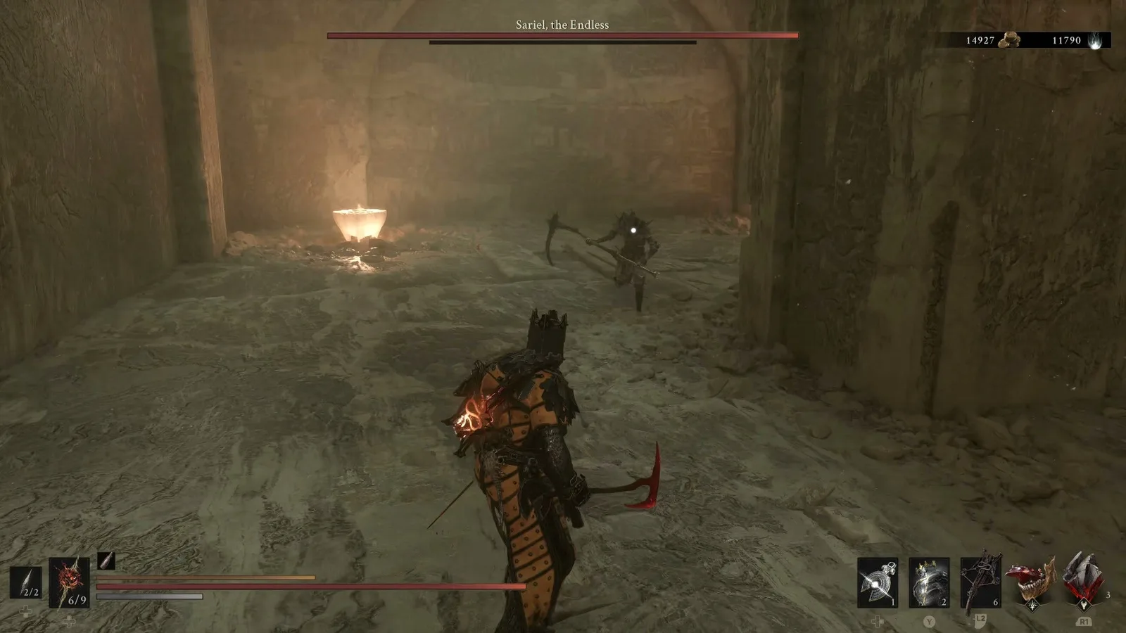 A Mortal Shell 2 screenshot showing the perfect path the player should take through The Silent Steps according to Rock Paper Shotgun's full walkthrough of the game.