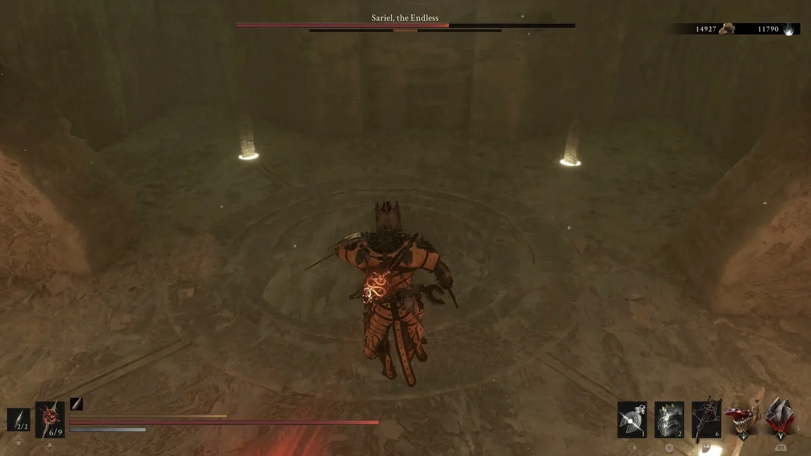 A Mortal Shell 2 screenshot showing the perfect path the player should take through The Silent Steps according to Rock Paper Shotgun's full walkthrough of the game.