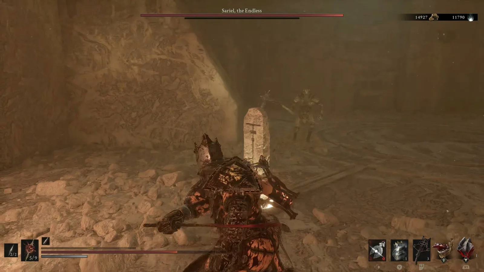 A Mortal Shell 2 screenshot showing the perfect path the player should take through The Silent Steps according to Rock Paper Shotgun's full walkthrough of the game.
