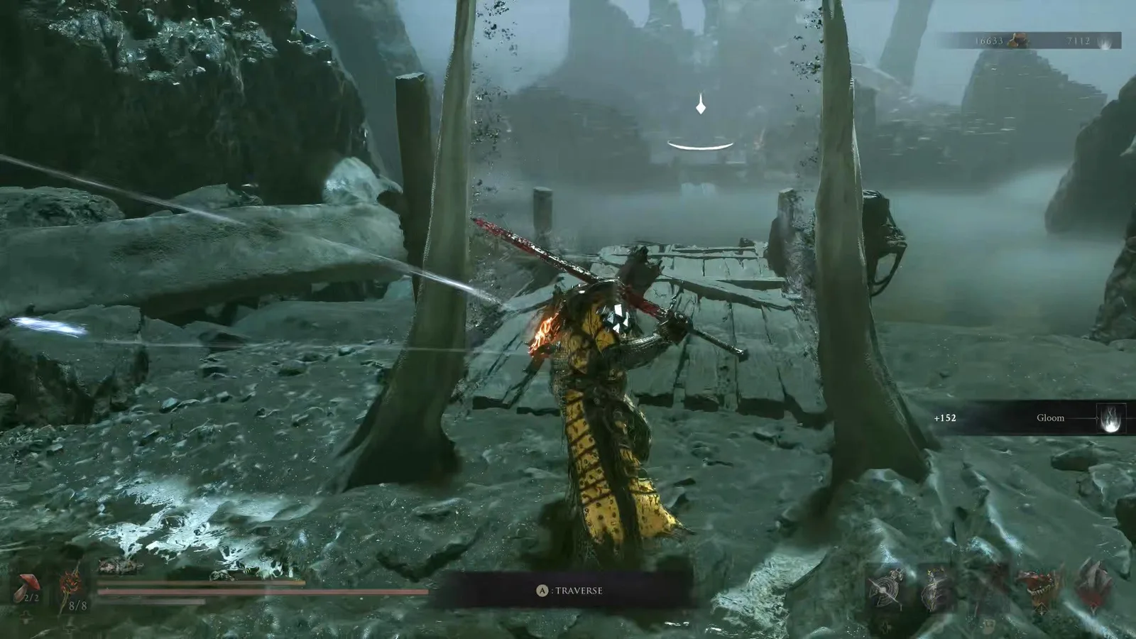 A Mortal Shell 2 screenshot showing the perfect path the player should take through the Withered Shoals according to Rock Paper Shotgun's full walkthrough of the game.
