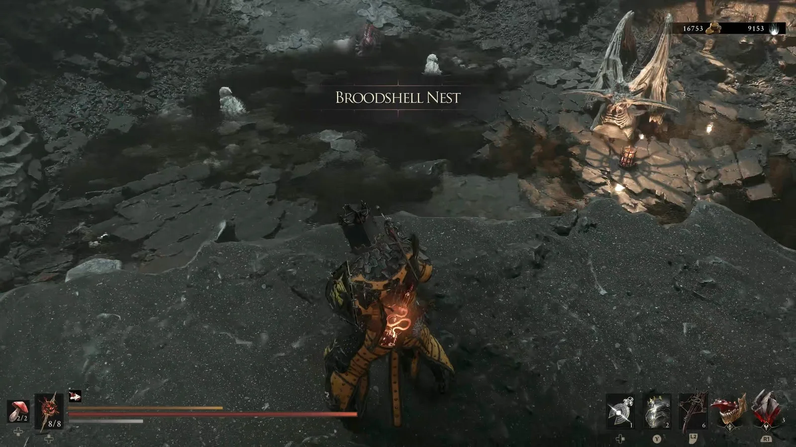 A Mortal Shell 2 screenshot showing the perfect path the player should take through the Withered Shoals according to Rock Paper Shotgun's full walkthrough of the game.
