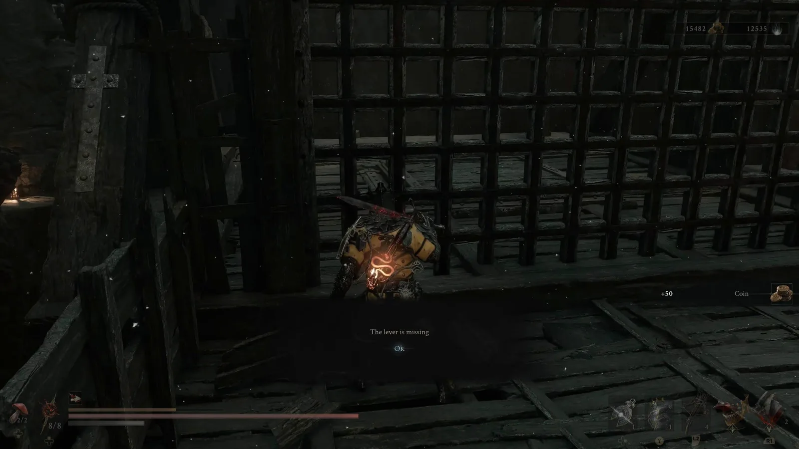 A Mortal Shell 2 screenshot showing the perfect path the player should take through the Withered Shoals according to Rock Paper Shotgun's full walkthrough of the game.