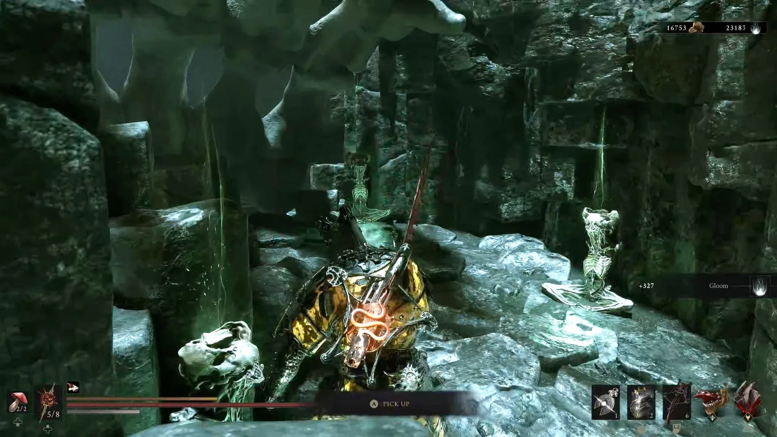 A Mortal Shell 2 screenshot showing the perfect path the player should take through the Withered Shoals according to Rock Paper Shotgun's full walkthrough of the game.