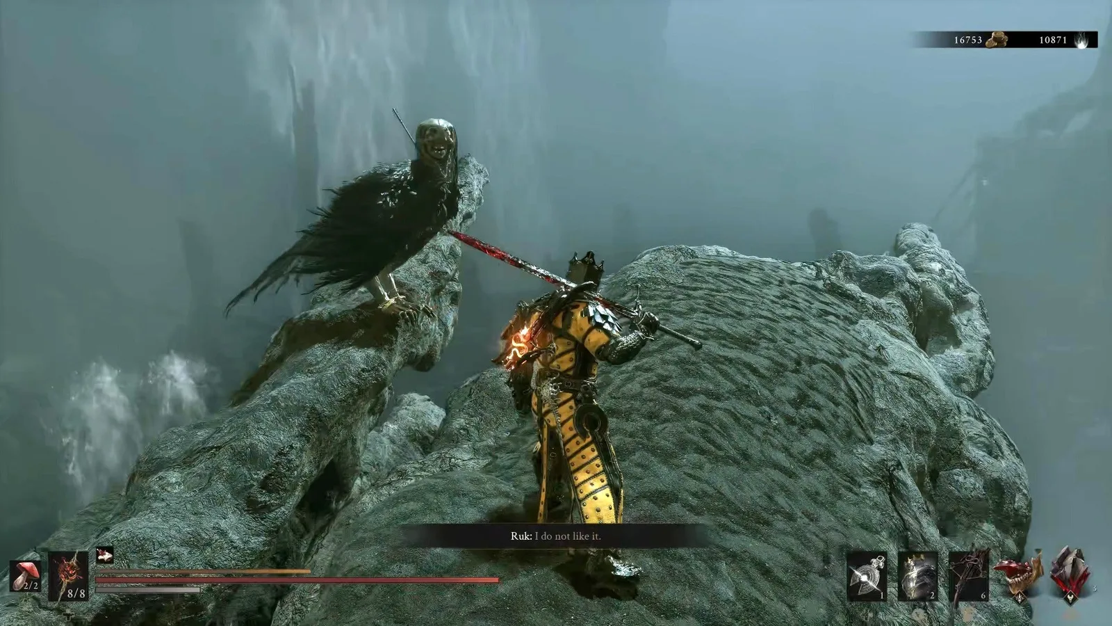 A Mortal Shell 2 screenshot showing the perfect path the player should take through the Withered Shoals according to Rock Paper Shotgun's full walkthrough of the game.