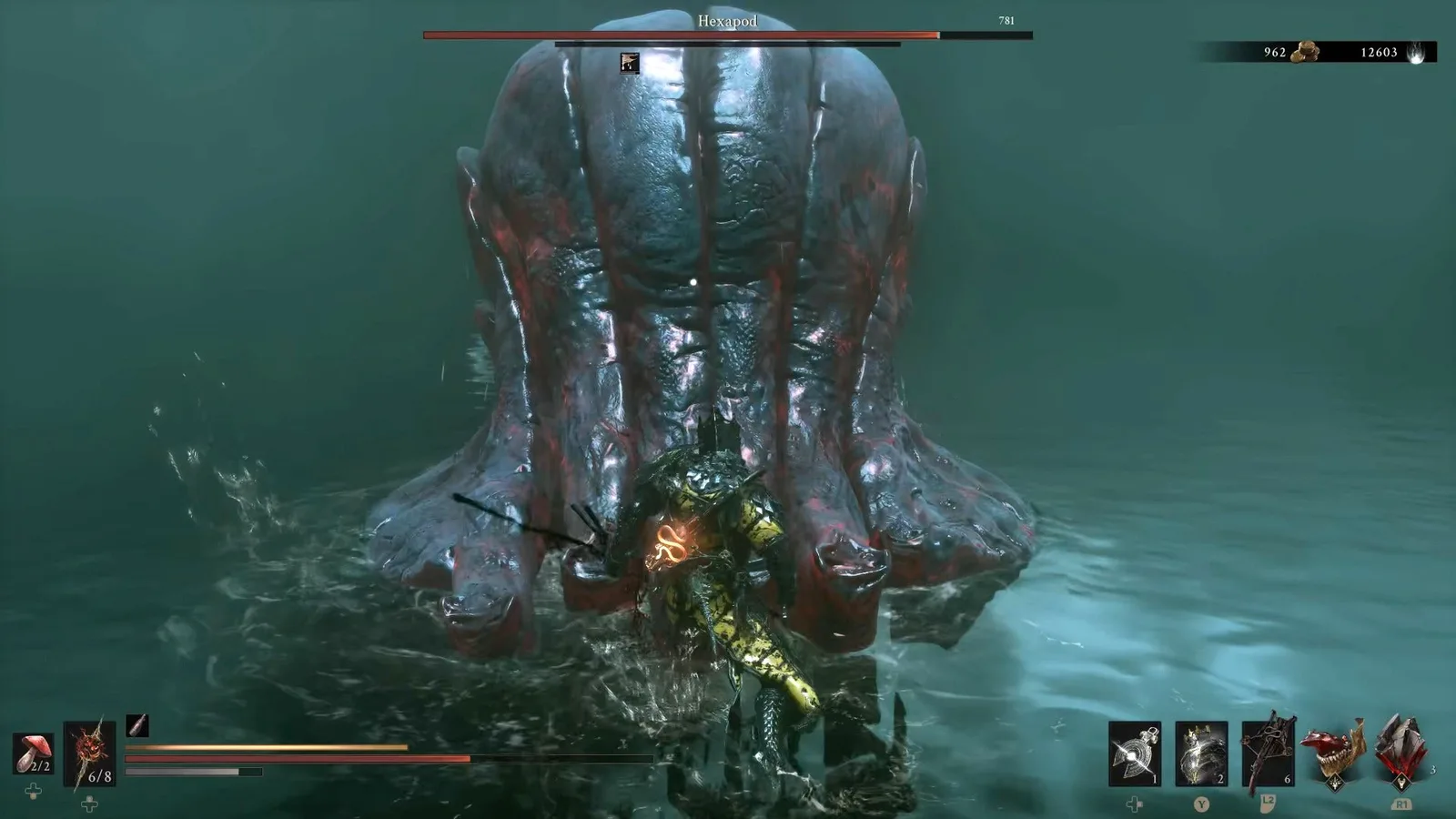 A Mortal Shell 2 screenshot showing the perfect path the player should take through the Withered Shoals according to Rock Paper Shotgun's full walkthrough of the game.