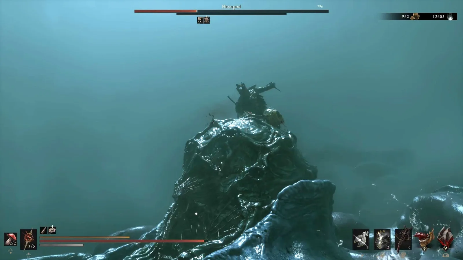 A Mortal Shell 2 screenshot showing the perfect path the player should take through the Withered Shoals according to Rock Paper Shotgun's full walkthrough of the game.