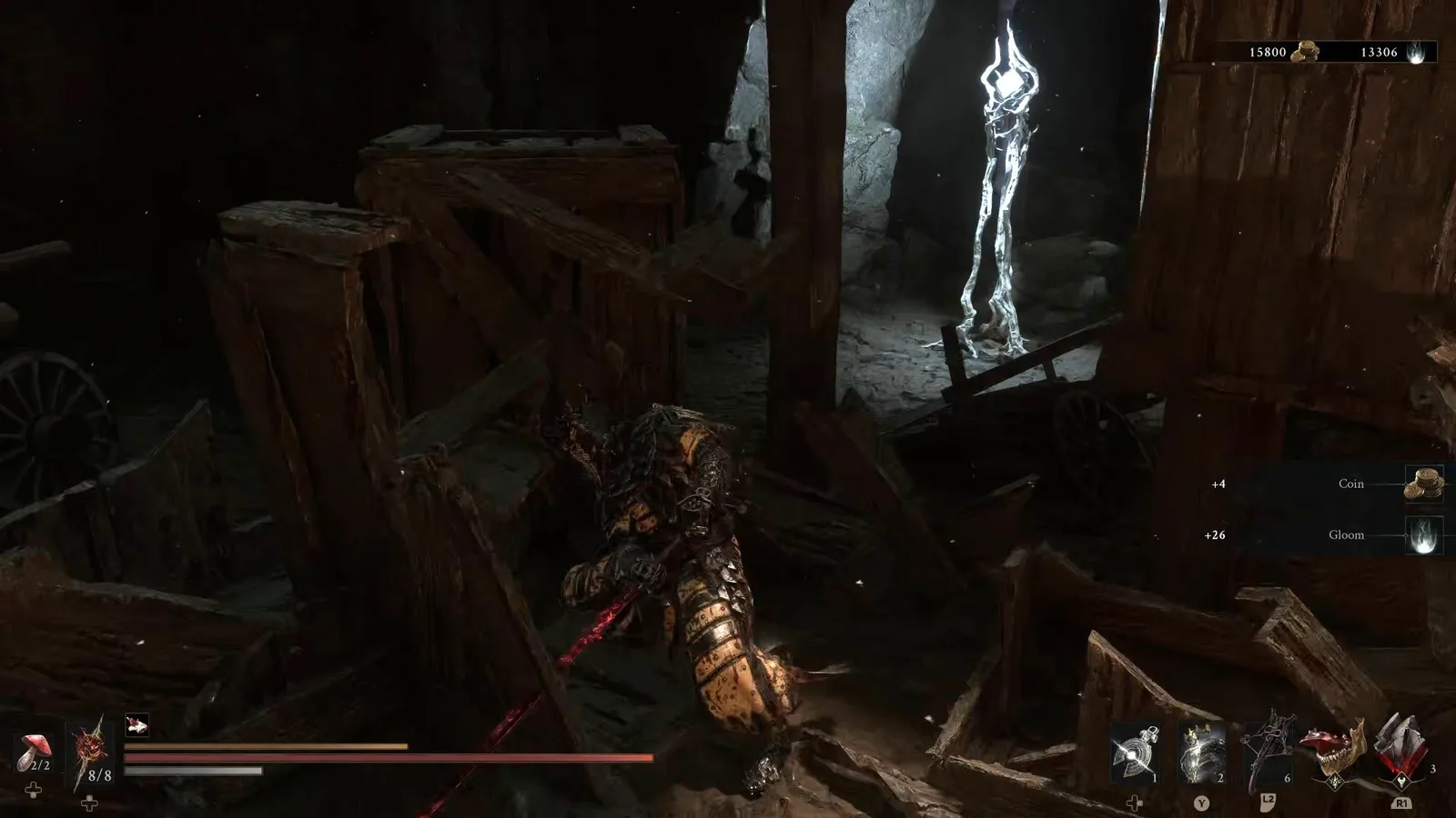 A Mortal Shell 2 screenshot showing the perfect path the player should take through the Withered Shoals according to Rock Paper Shotgun's full walkthrough of the game.